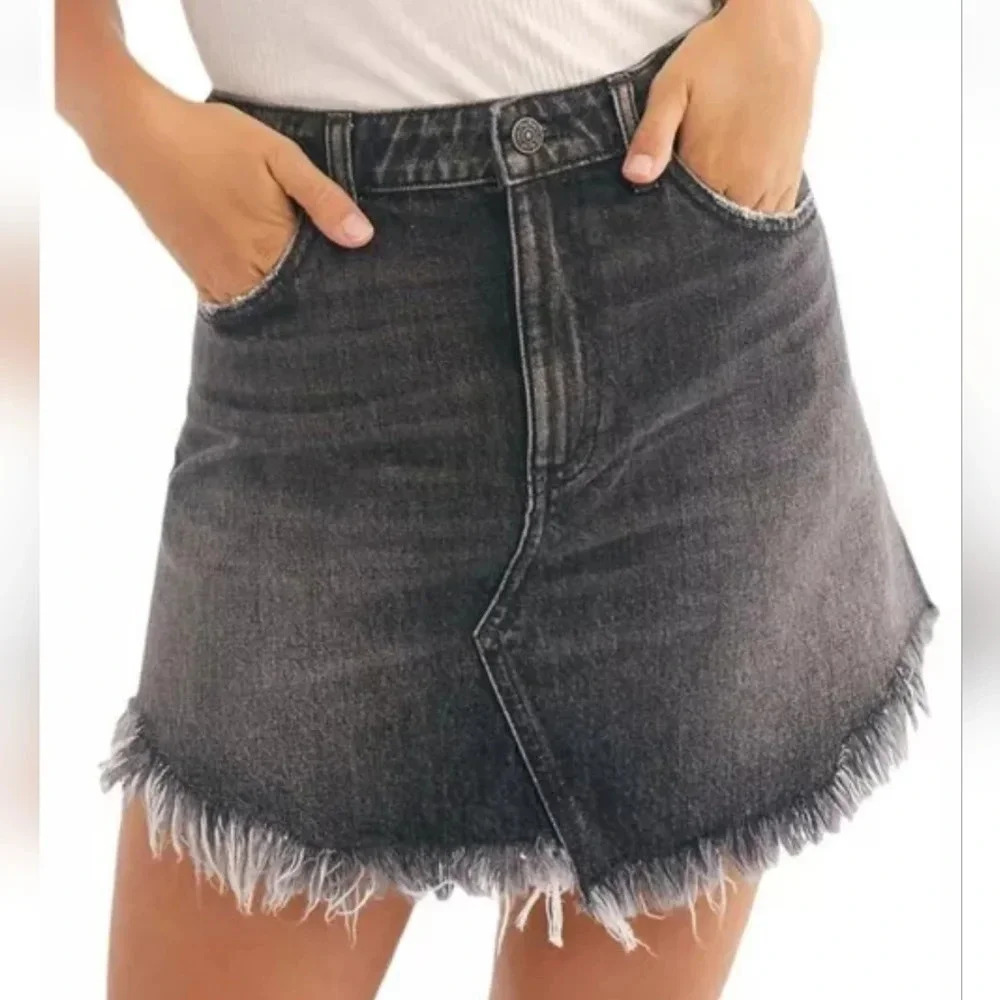 Free People We The Free Bailey Maverick Denim Skirt Size 25